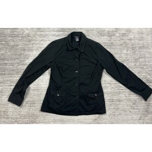 George Shirt Womens 12 Black Long Sleeve Button Up‎ Cotton Blend Casual